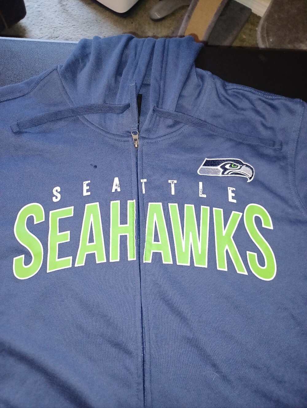 Seattle Seahawks Full Zip Hoodie Big Mans Size 2XL Blue & Green 2X